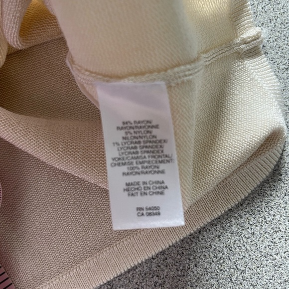 Jones New York Cream Silky Knit Cap Sleeve Sweater Size XL - Picture 6 of 8